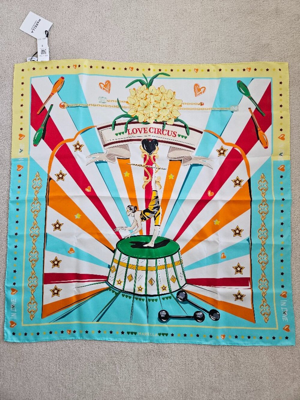 Marella silk twill scarf 90cms
